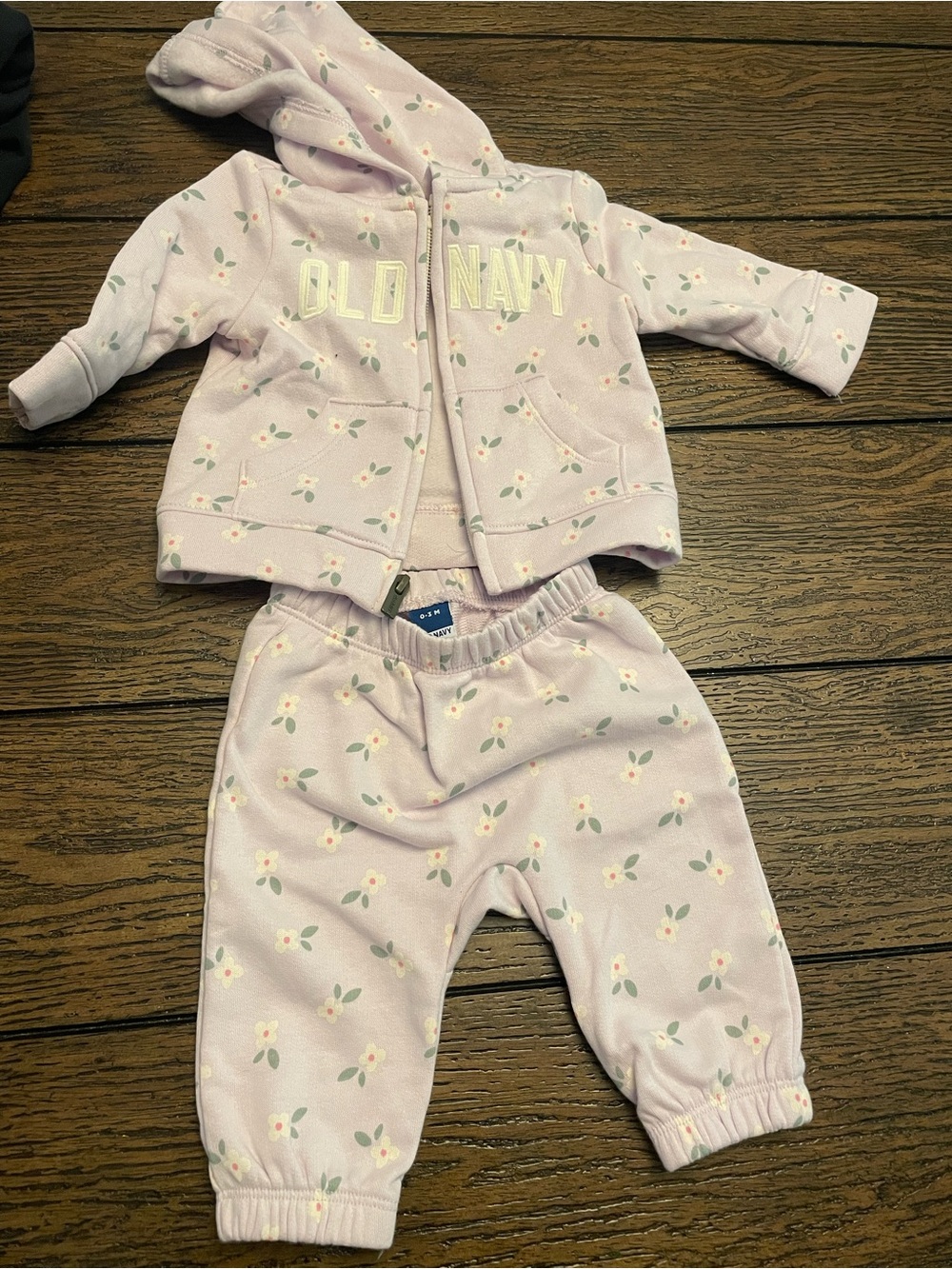 Old Navy Light Pink Floral Hoodie & Jogger Set